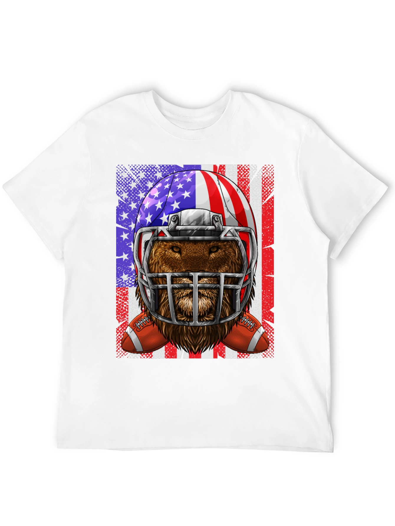 Football Bear USA Flag Graphic Tee