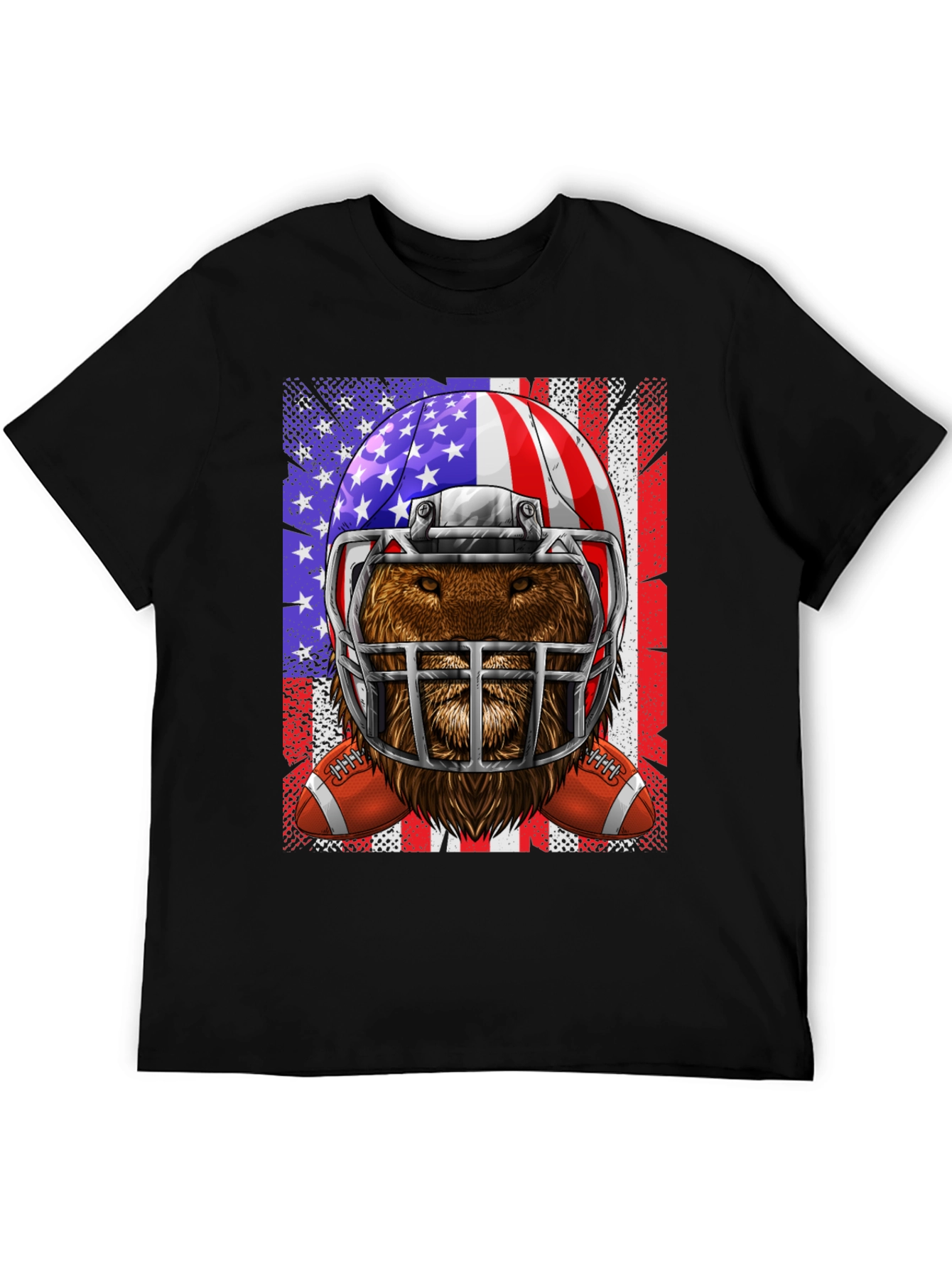 Football Bear USA Flag Graphic Tee