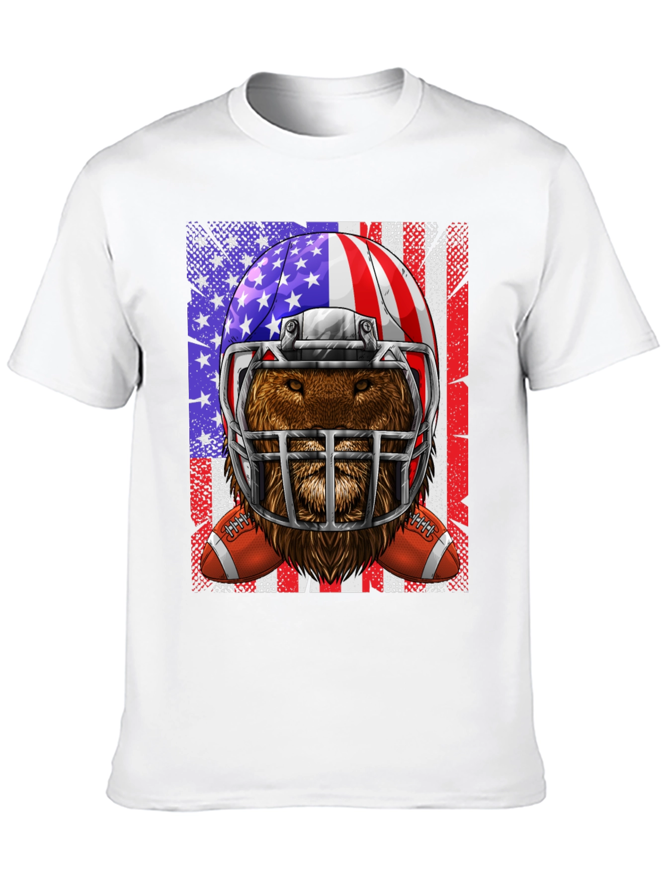 Football Bear USA Flag Graphic Tee