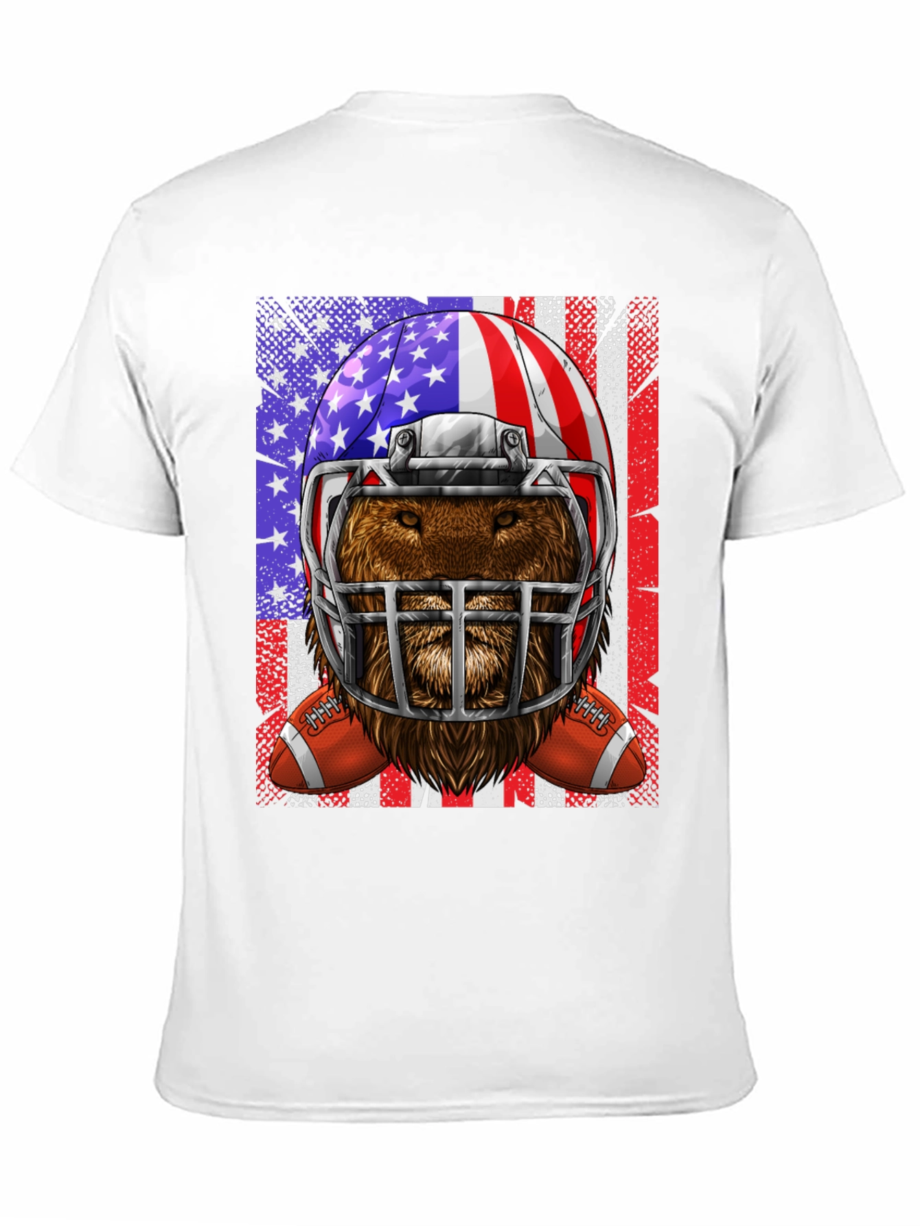 Football Bear USA Flag Graphic Tee