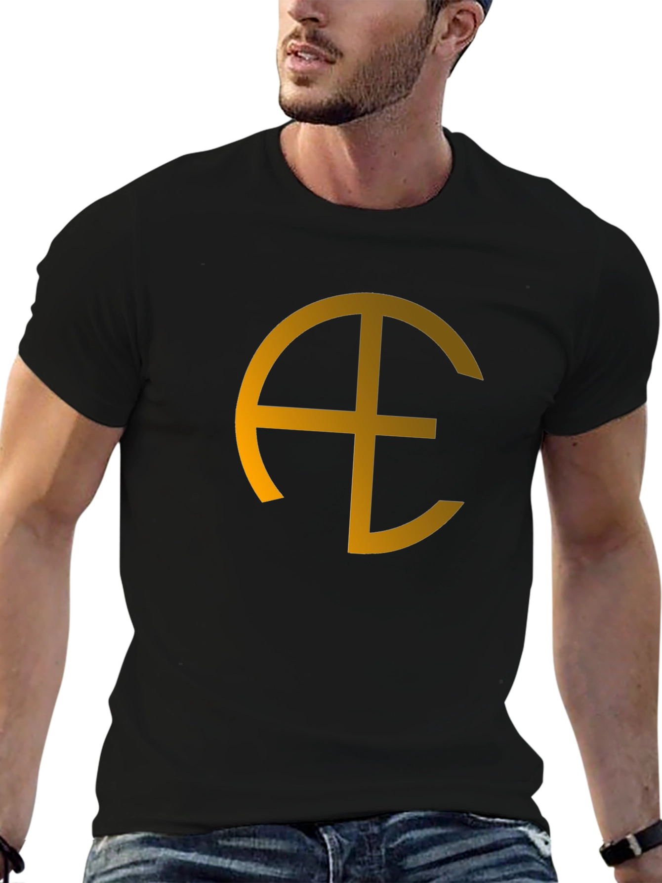 Geometric Symbol Graphic Black Tee
