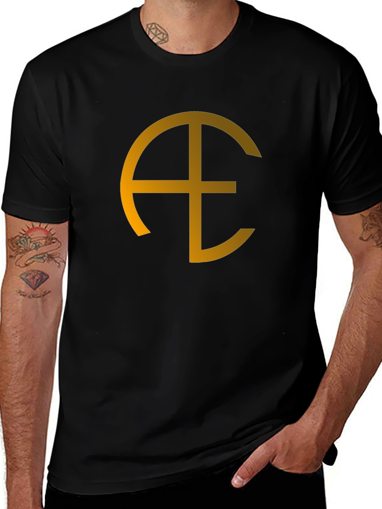 Geometric Symbol Graphic Black Tee