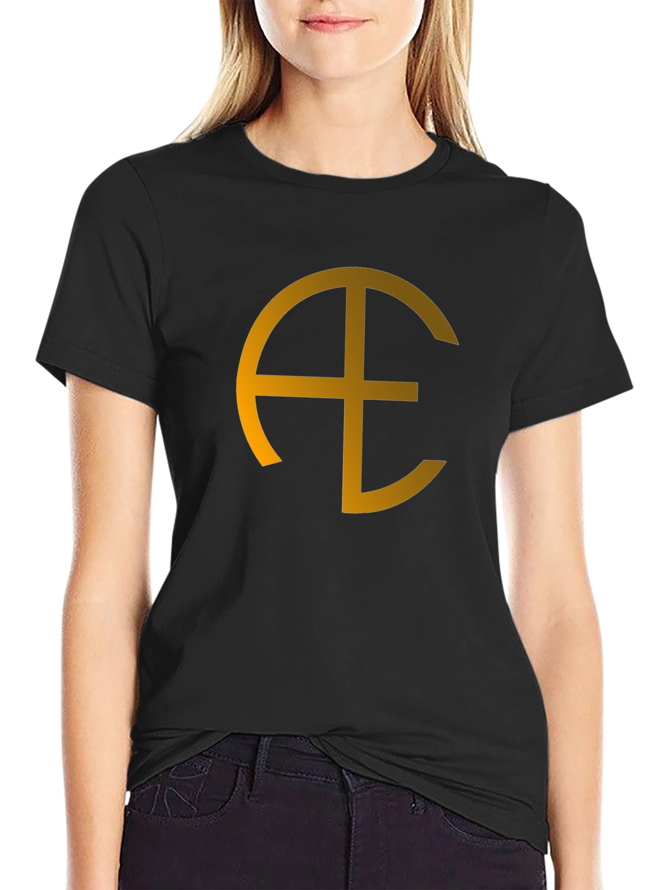 Geometric Symbol Graphic Black Tee