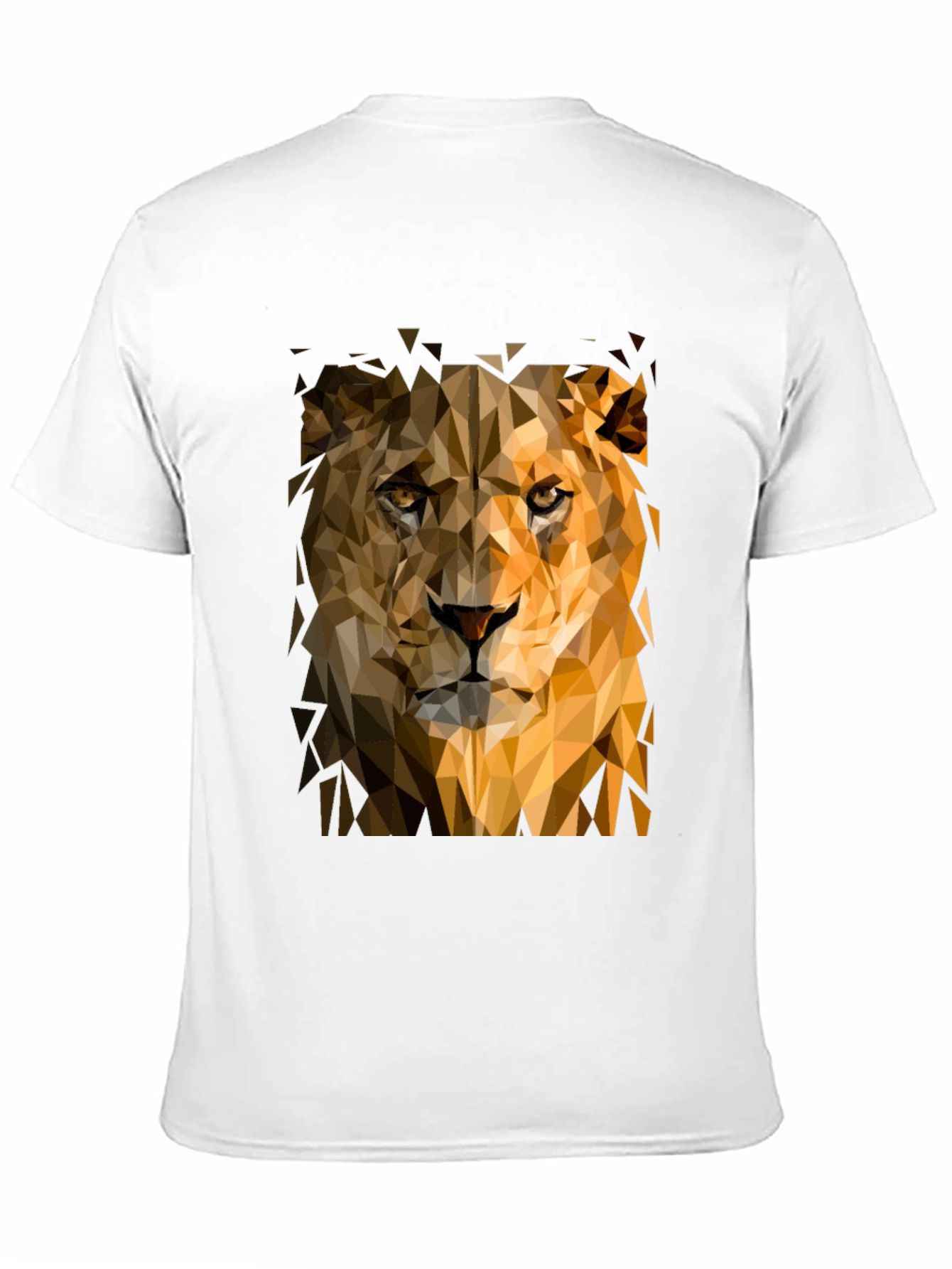 Geometric Lion Graphic Black T-Shirt