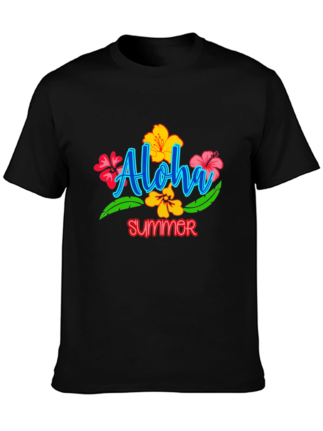 Aloha Summer Graphic Tee - Black
