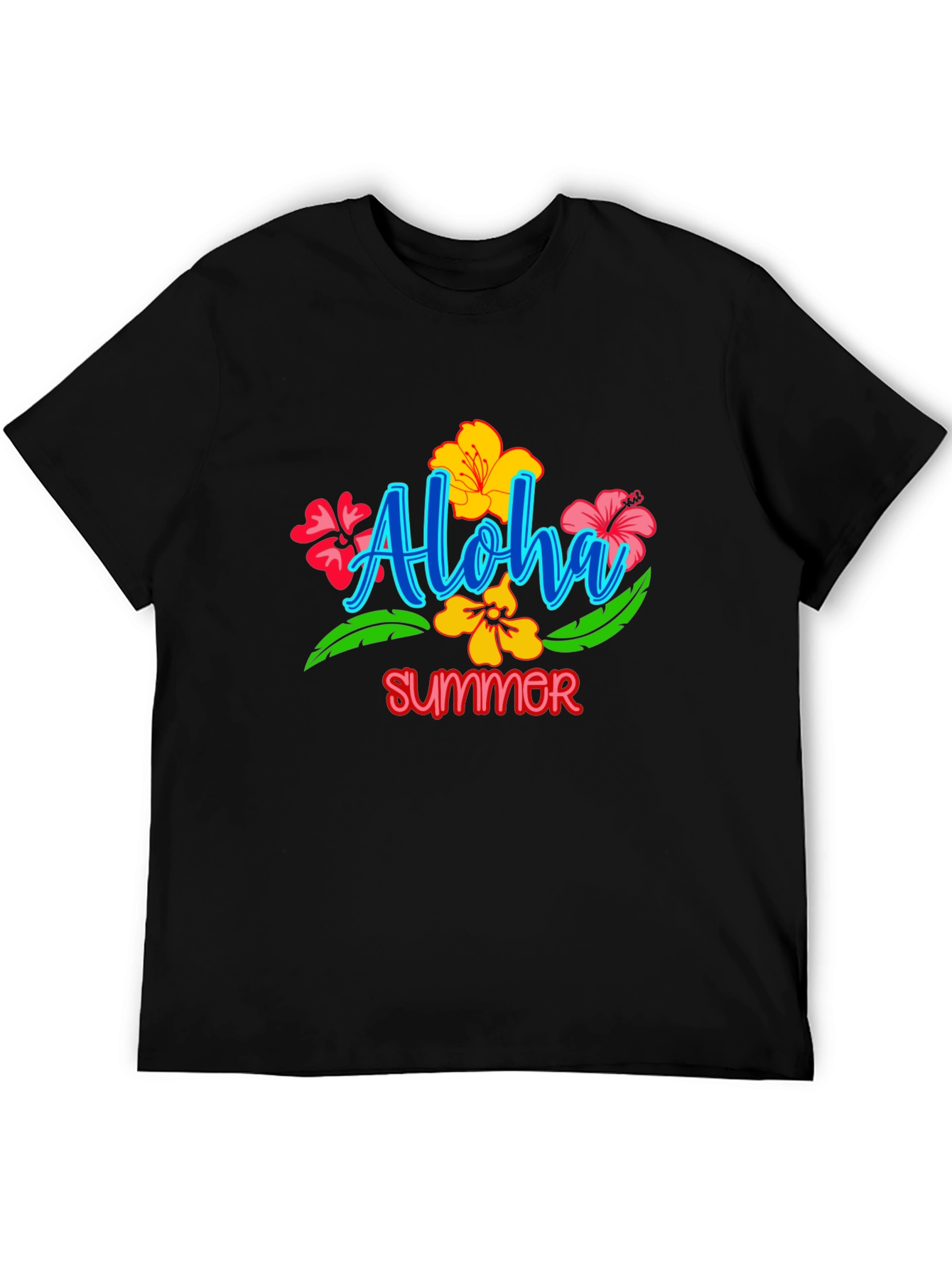 Aloha Summer Graphic Tee - Black