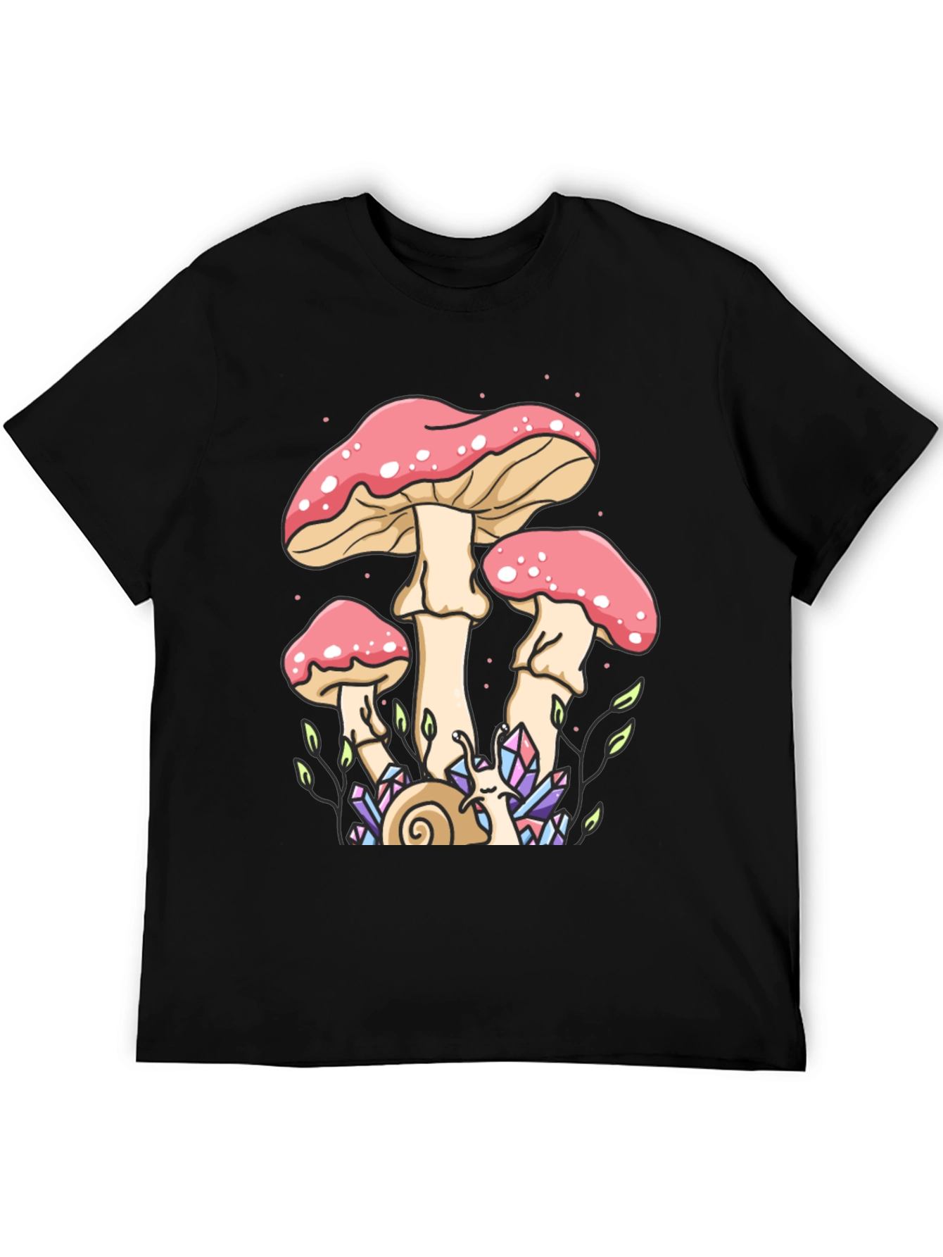 Mystical Mushroom Graphic Tee - Black