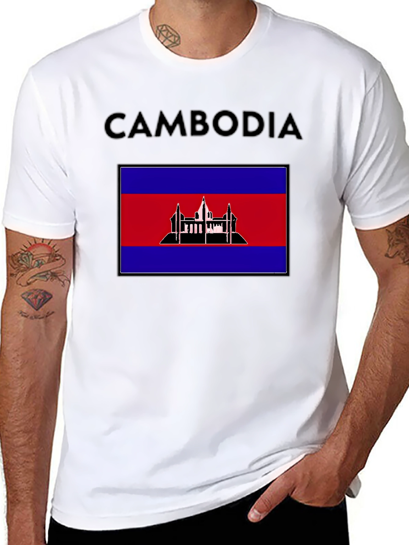 Cambodia Flag T-Shirt: Patriotic Travel Souvenir