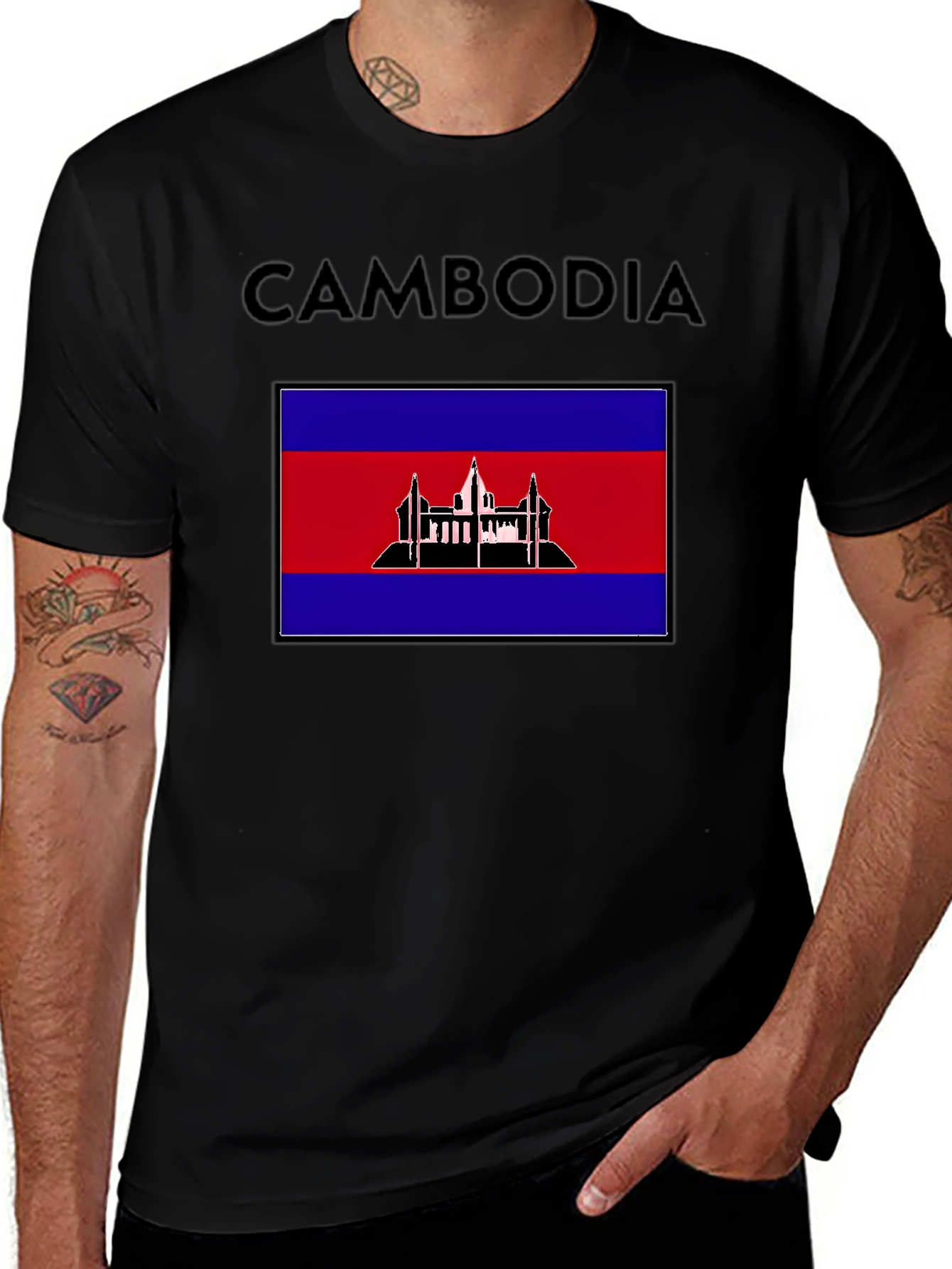 Cambodia Flag T-Shirt: Patriotic Travel Souvenir