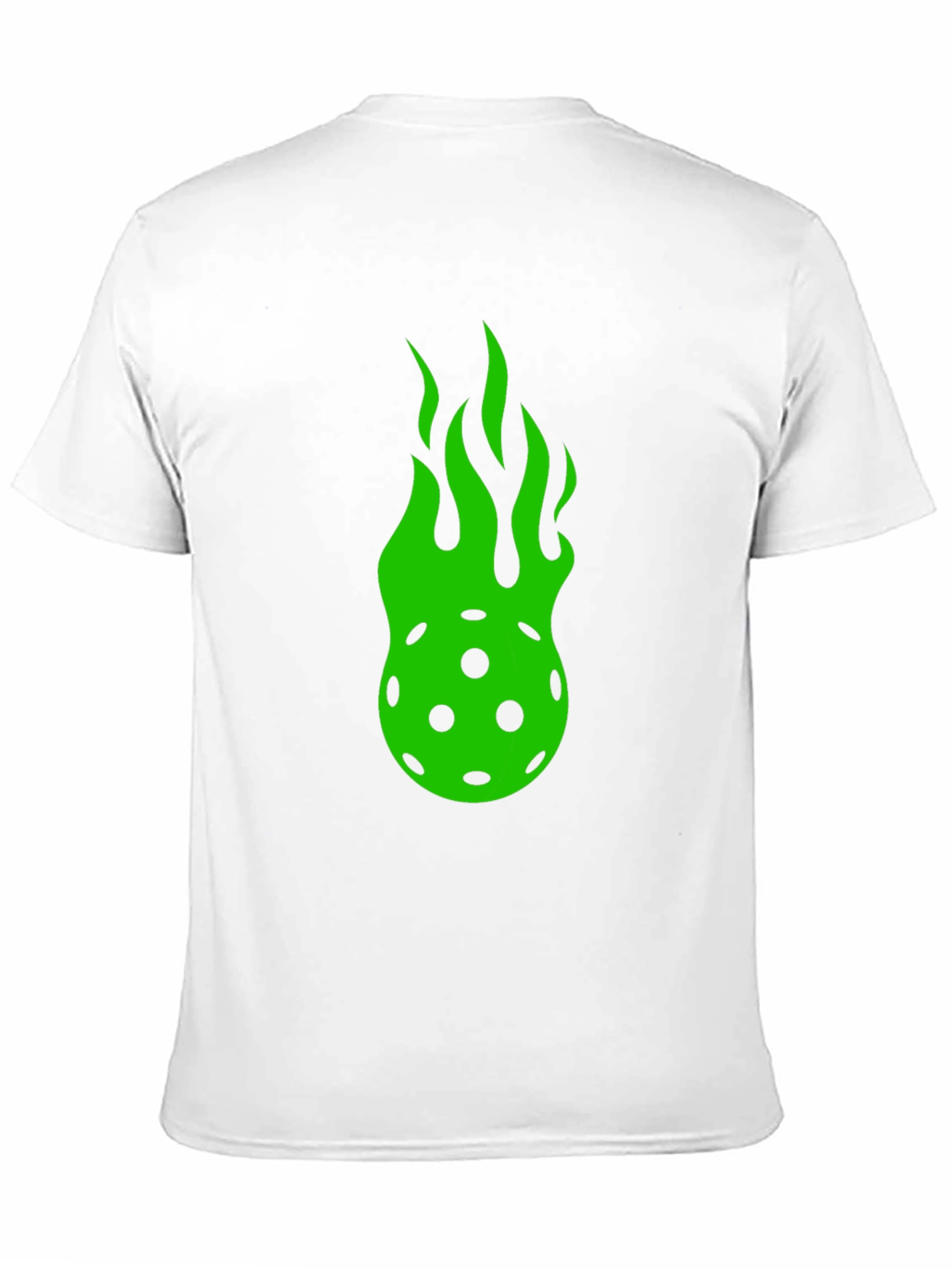 Flaming Pickleball Graphic Tee - Black Cotton T-Shirt
