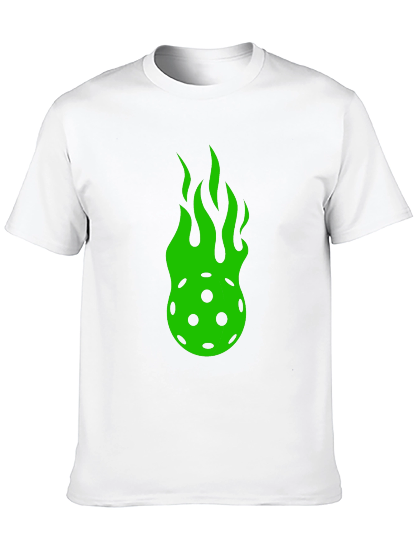 Flaming Pickleball Graphic Tee - Black Cotton T-Shirt