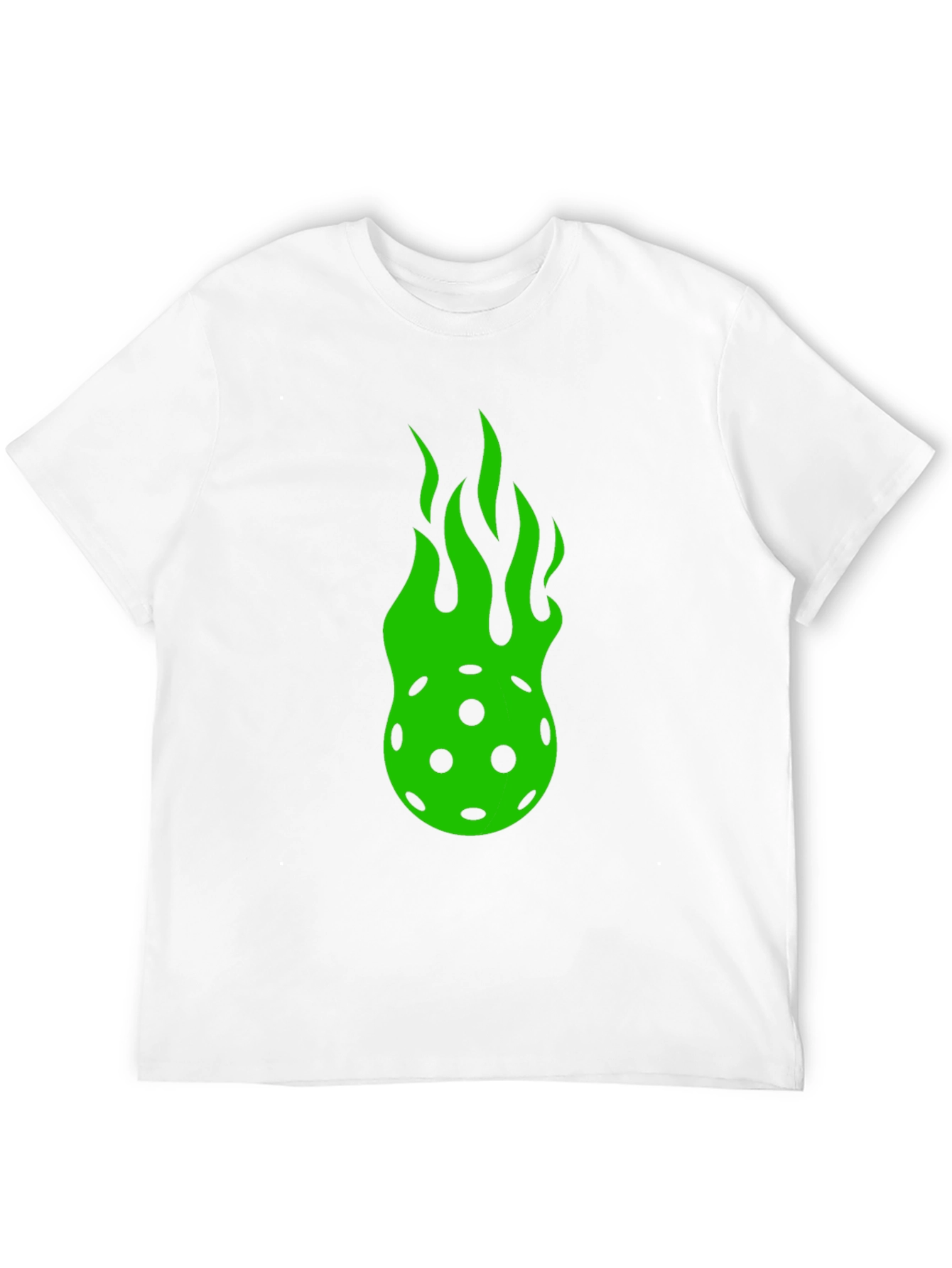 Flaming Pickleball Graphic Tee - Black Cotton T-Shirt