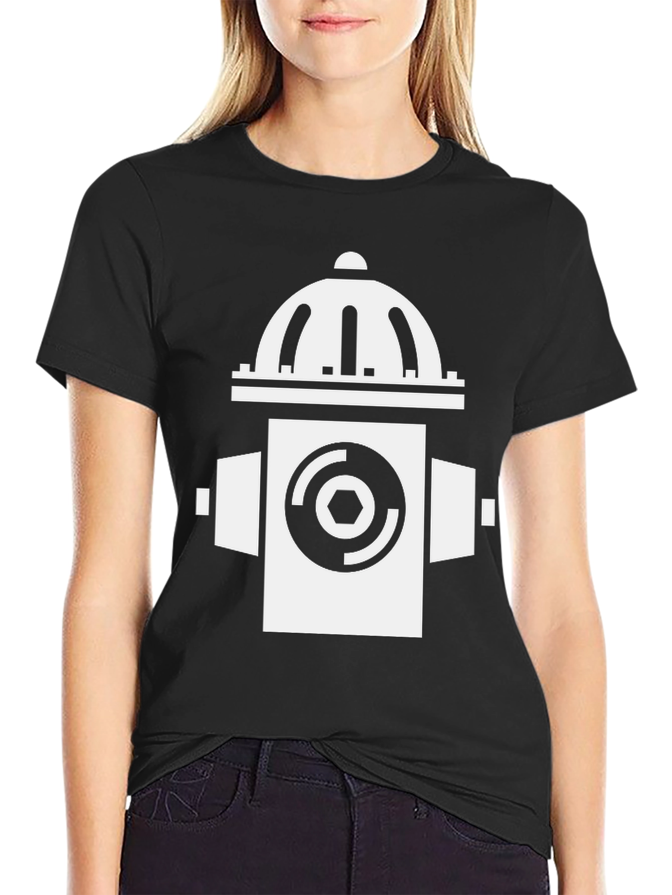 Fire Hydrant Graphic Tee - Black Unisex T-Shirt