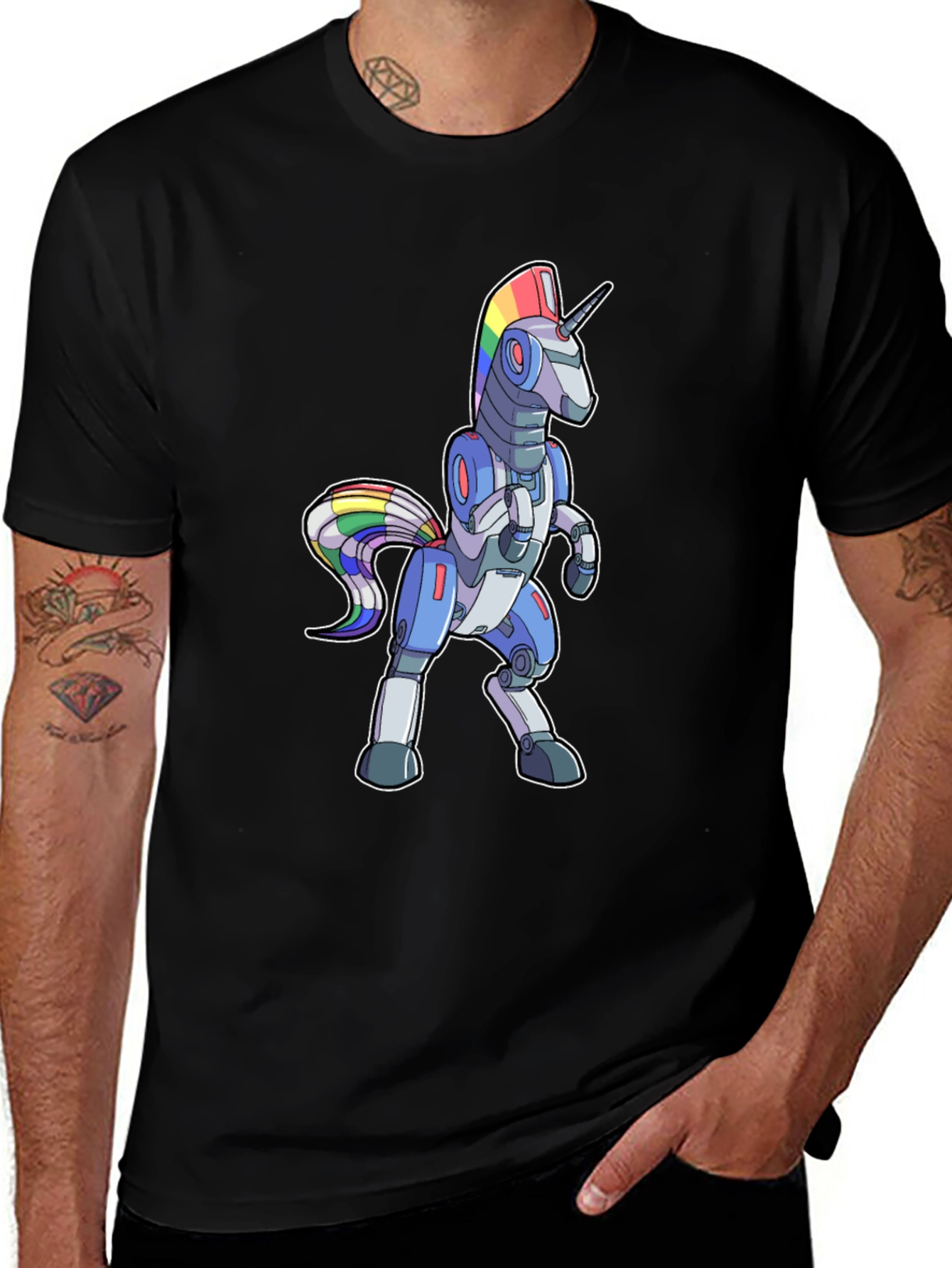 Robot Unicorn Rainbow T-Shirt