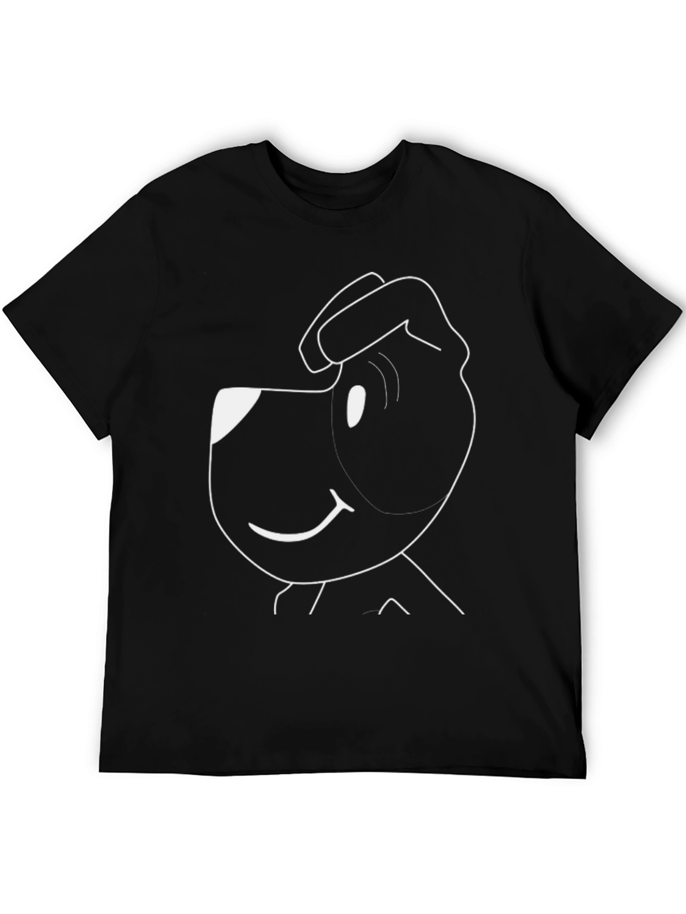 Cartoon Dog Black T-Shirt