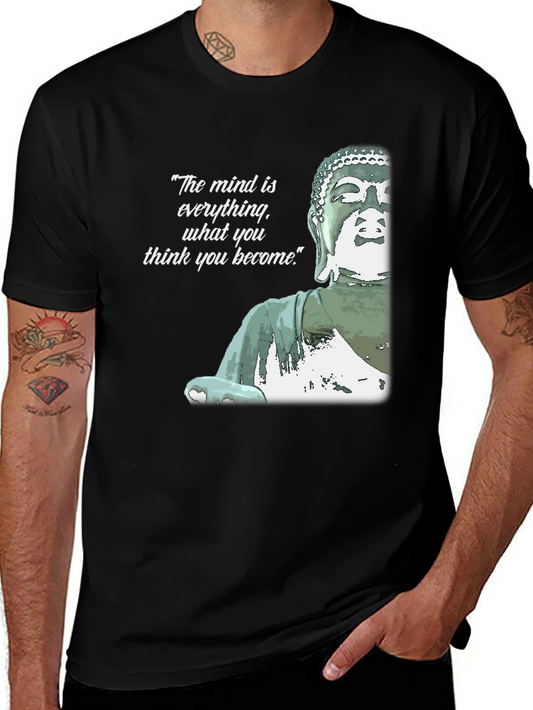 Buddha Quote Graphic Tee - The Mind is Everything Black T-Shirt