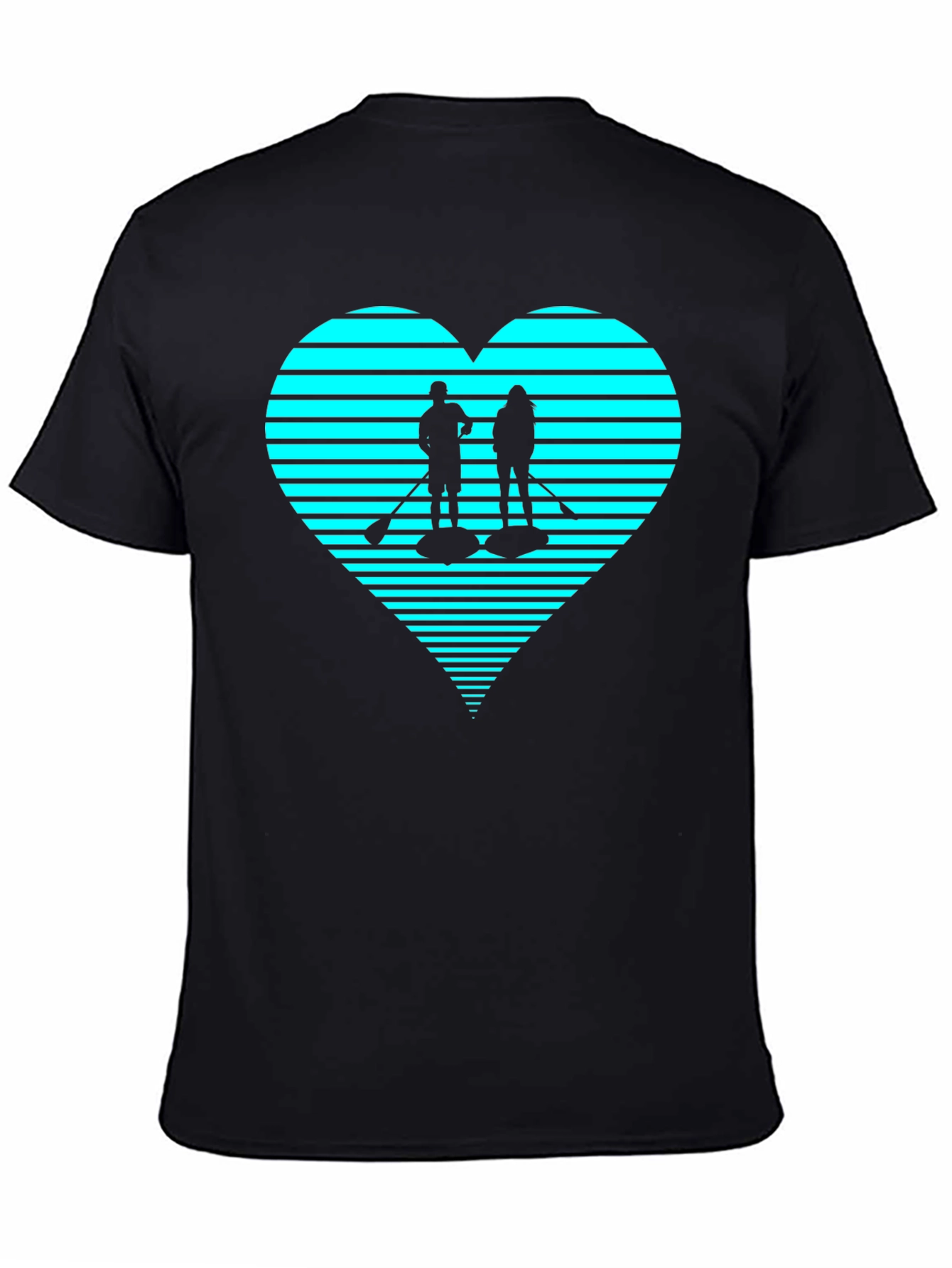 Paddleboard Heart Graphic Tee - Black