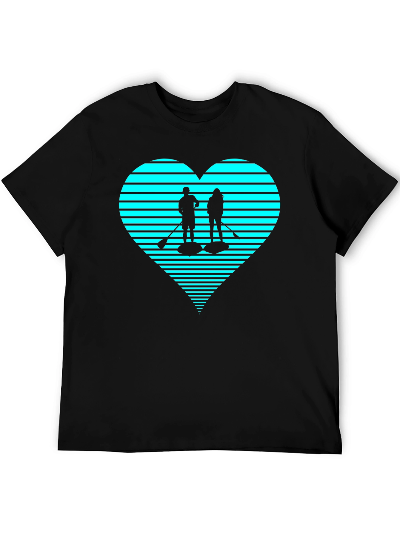 Paddleboard Heart Graphic Tee - Black