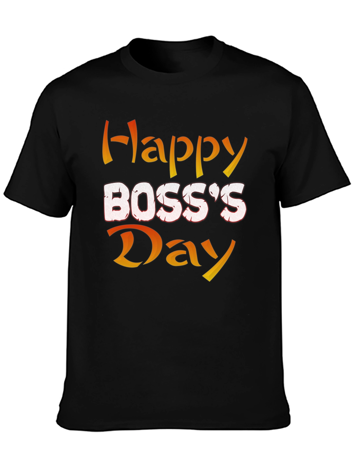 Happy Bosss Day Graphic Tee - Black Cotton Blend
