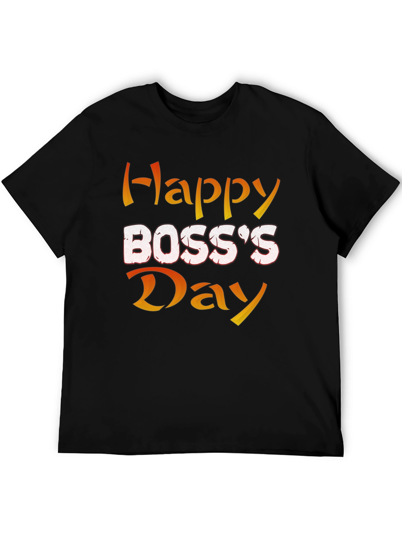 Happy Bosss Day Graphic Tee - Black Cotton Blend