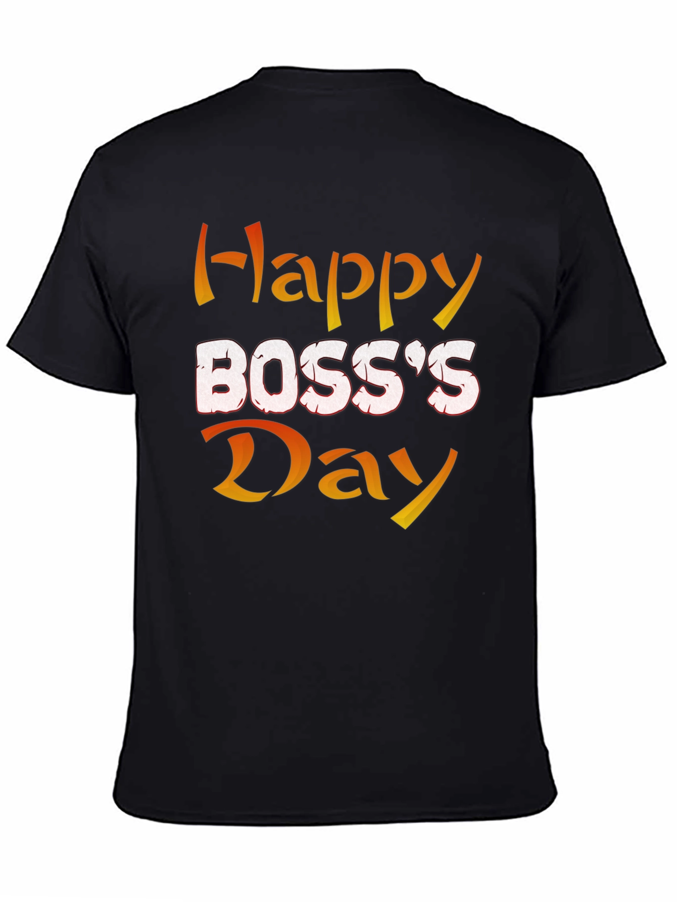 Happy Bosss Day Graphic Tee - Black Cotton Blend