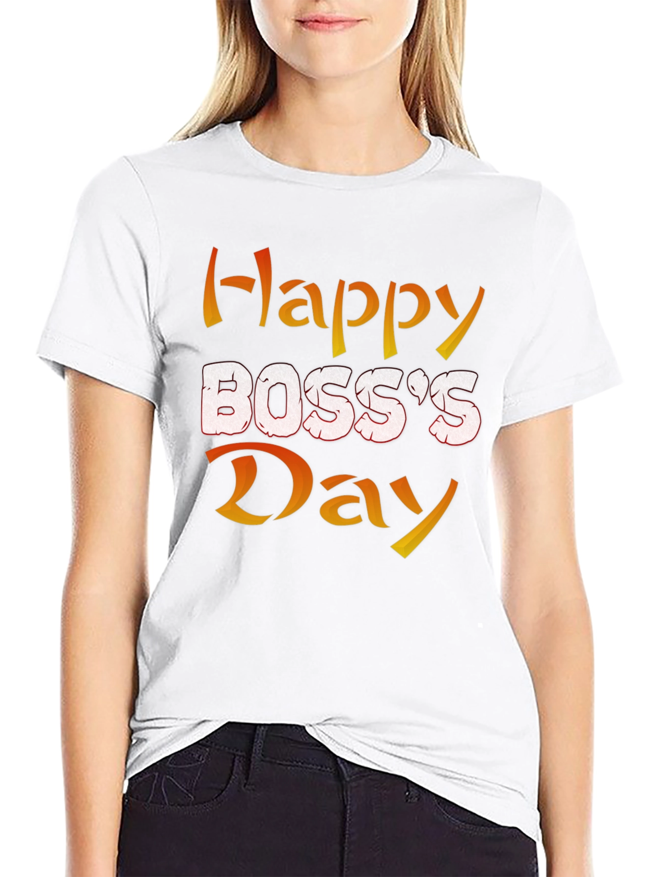 Happy Bosss Day Graphic Tee - Black Cotton Blend