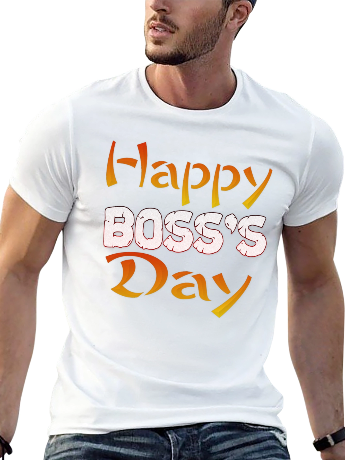 Happy Bosss Day Graphic Tee - Black Cotton Blend