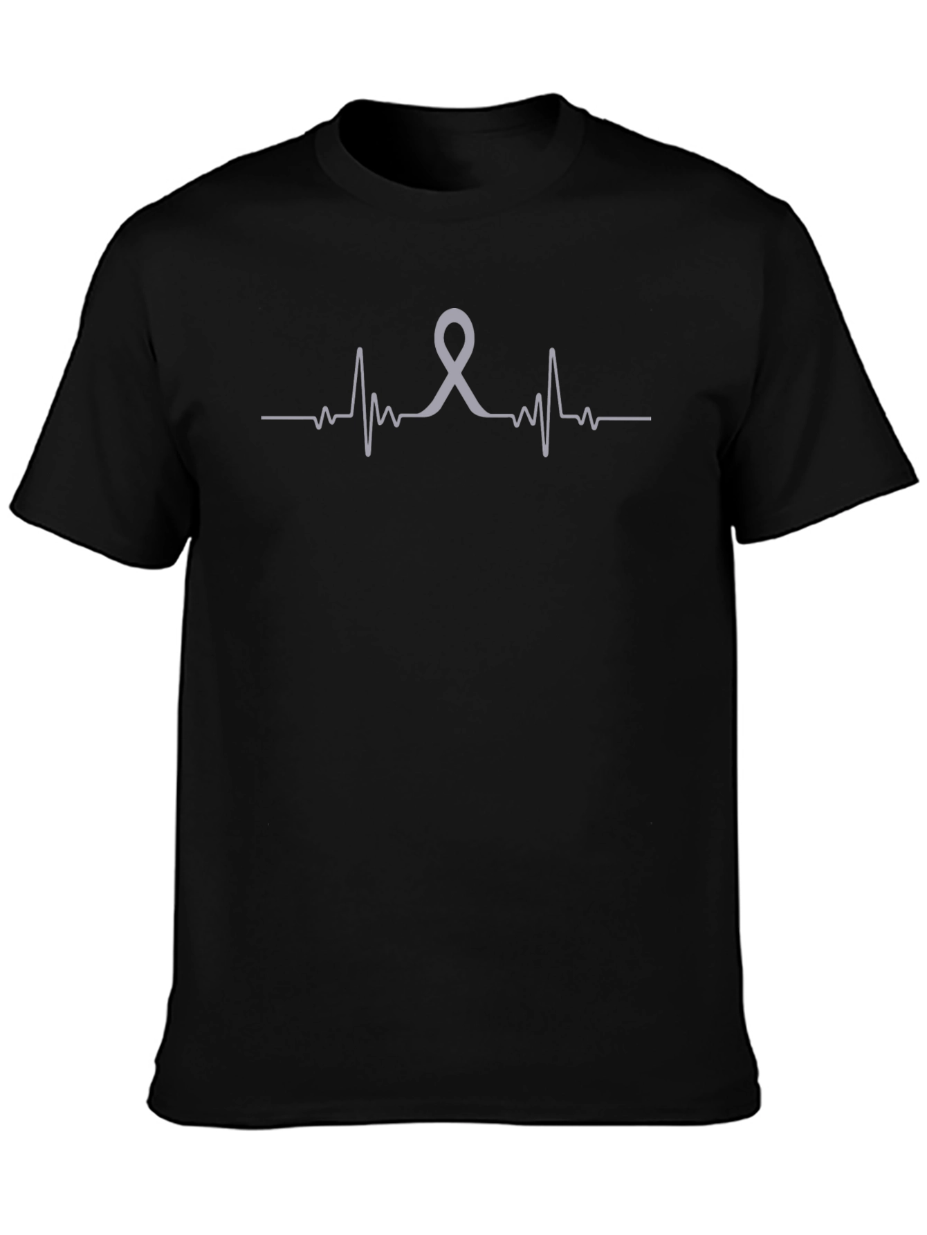 Awareness Ribbon Heartbeat Graphic Tee - Soft Cotton Casual