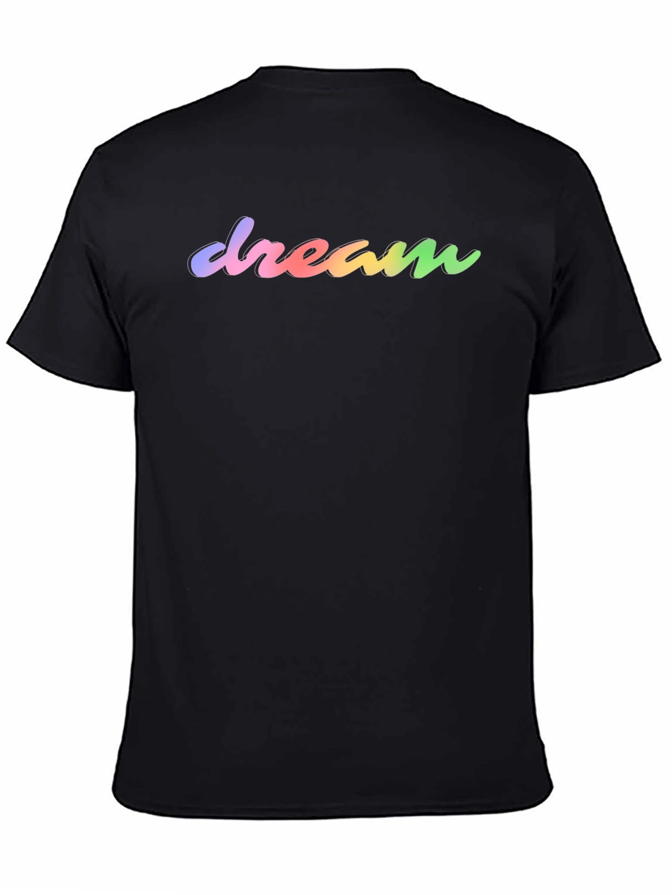 Dream Rainbow Text Black T-Shirt