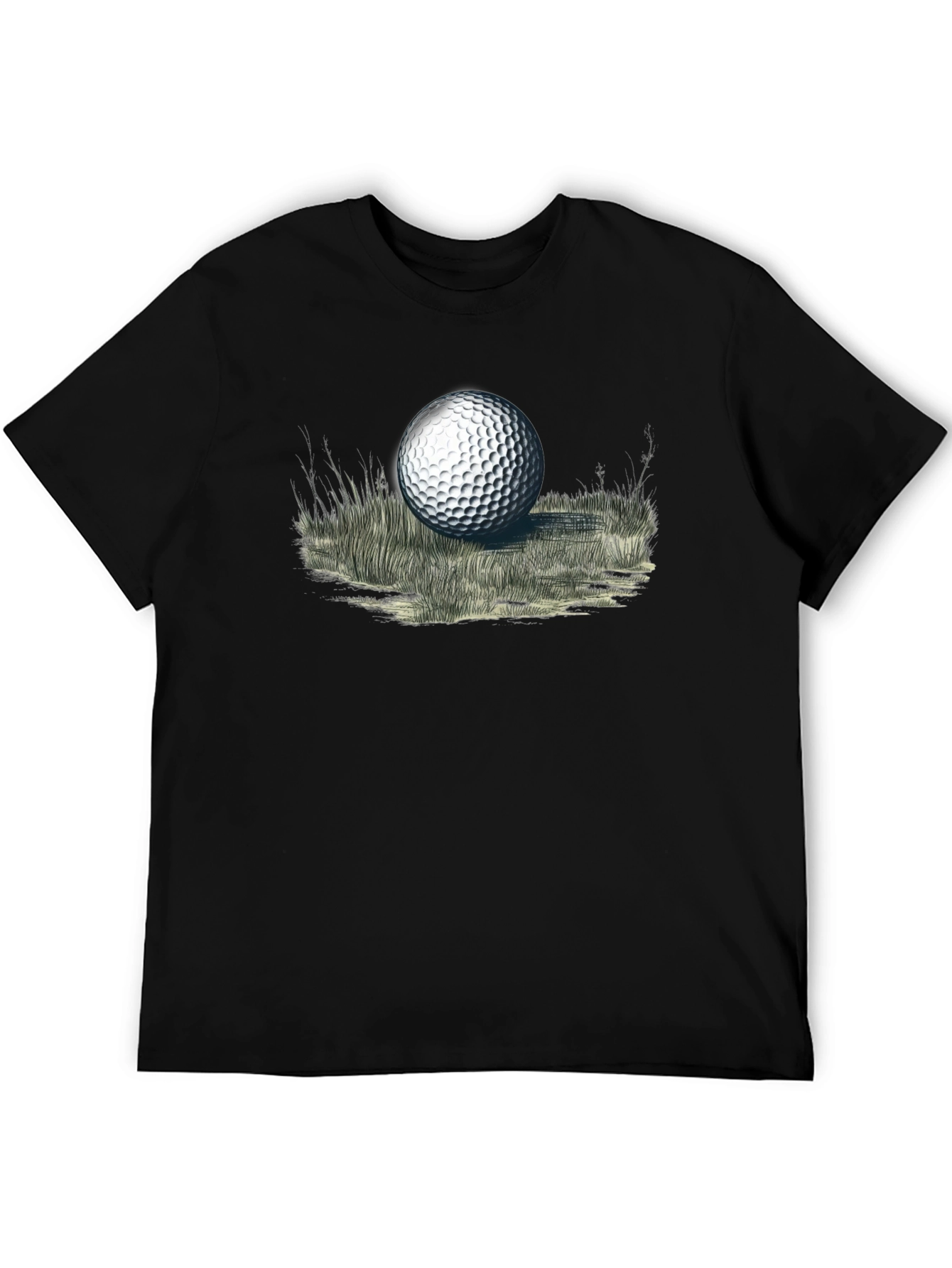 Golf Ball Graphic Tee - Black Cotton