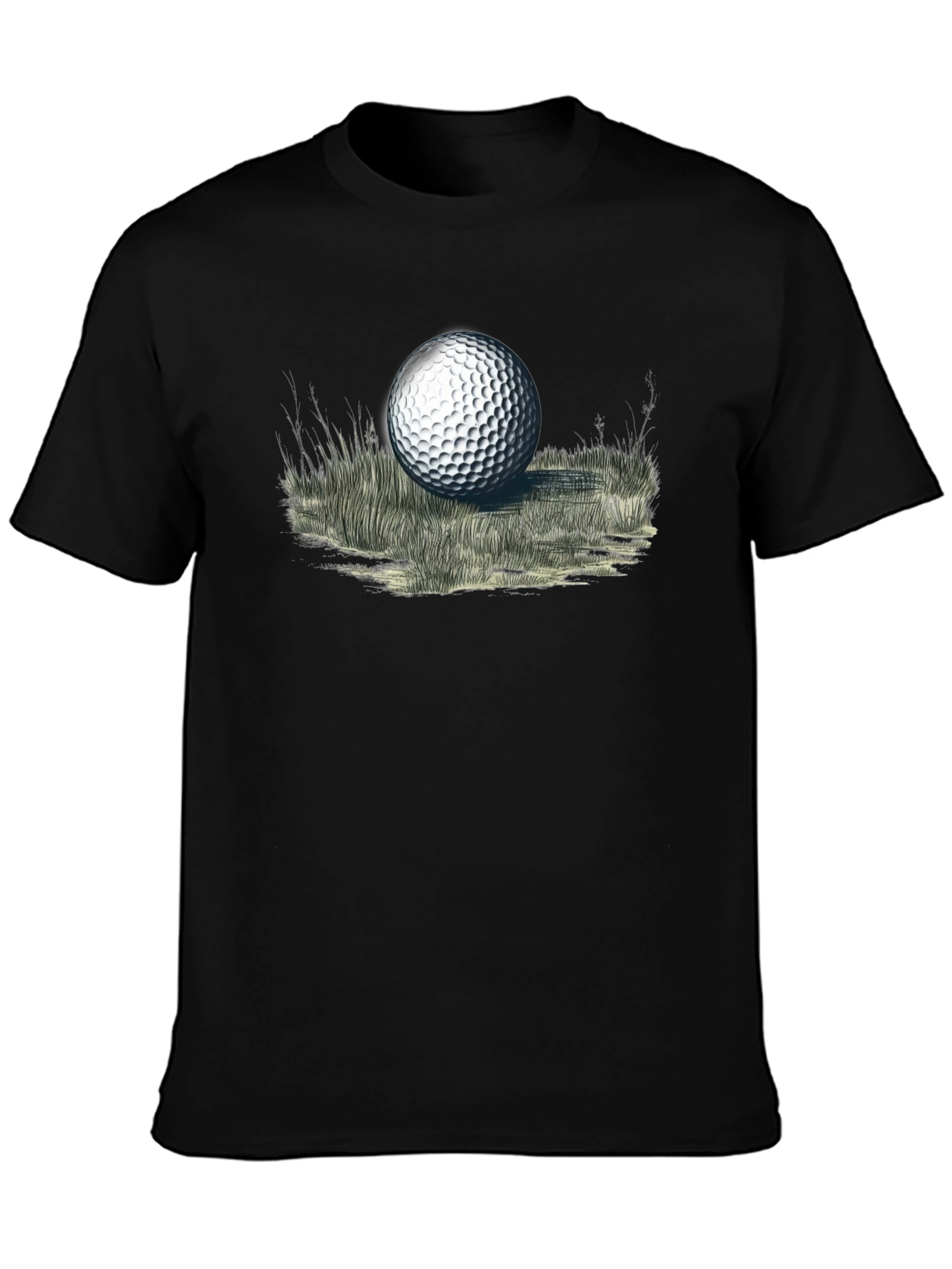 Golf Ball Graphic Tee - Black Cotton