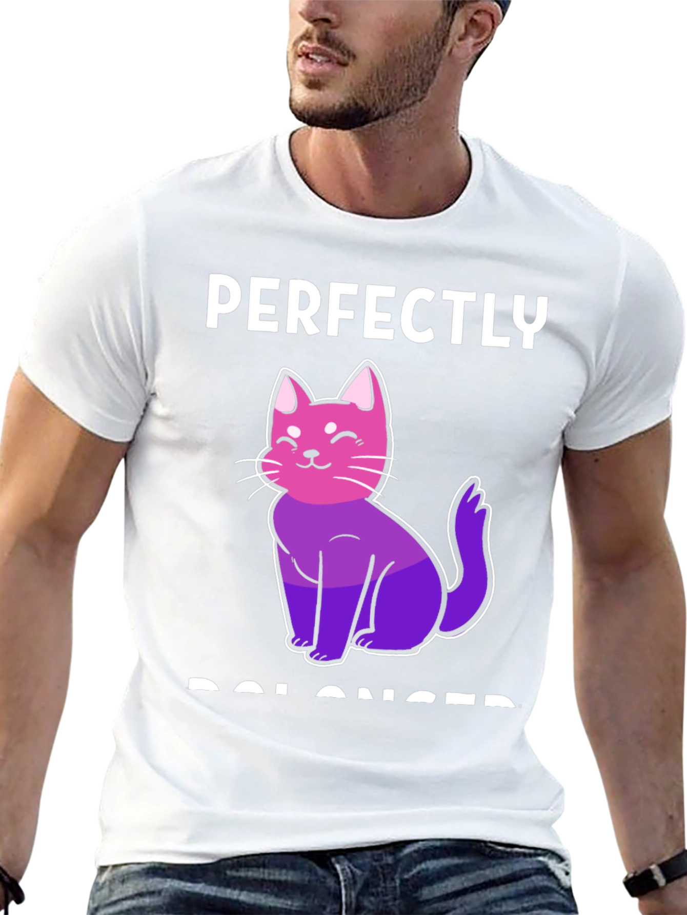 Perfectly Balanced Cat T-Shirt - Bi Pride