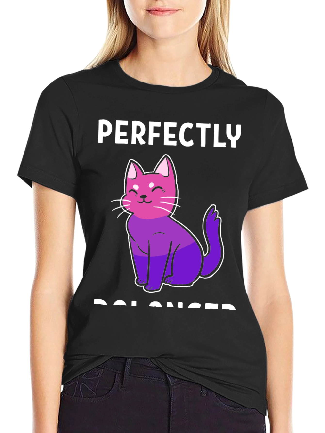 Perfectly Balanced Cat T-Shirt - Bi Pride