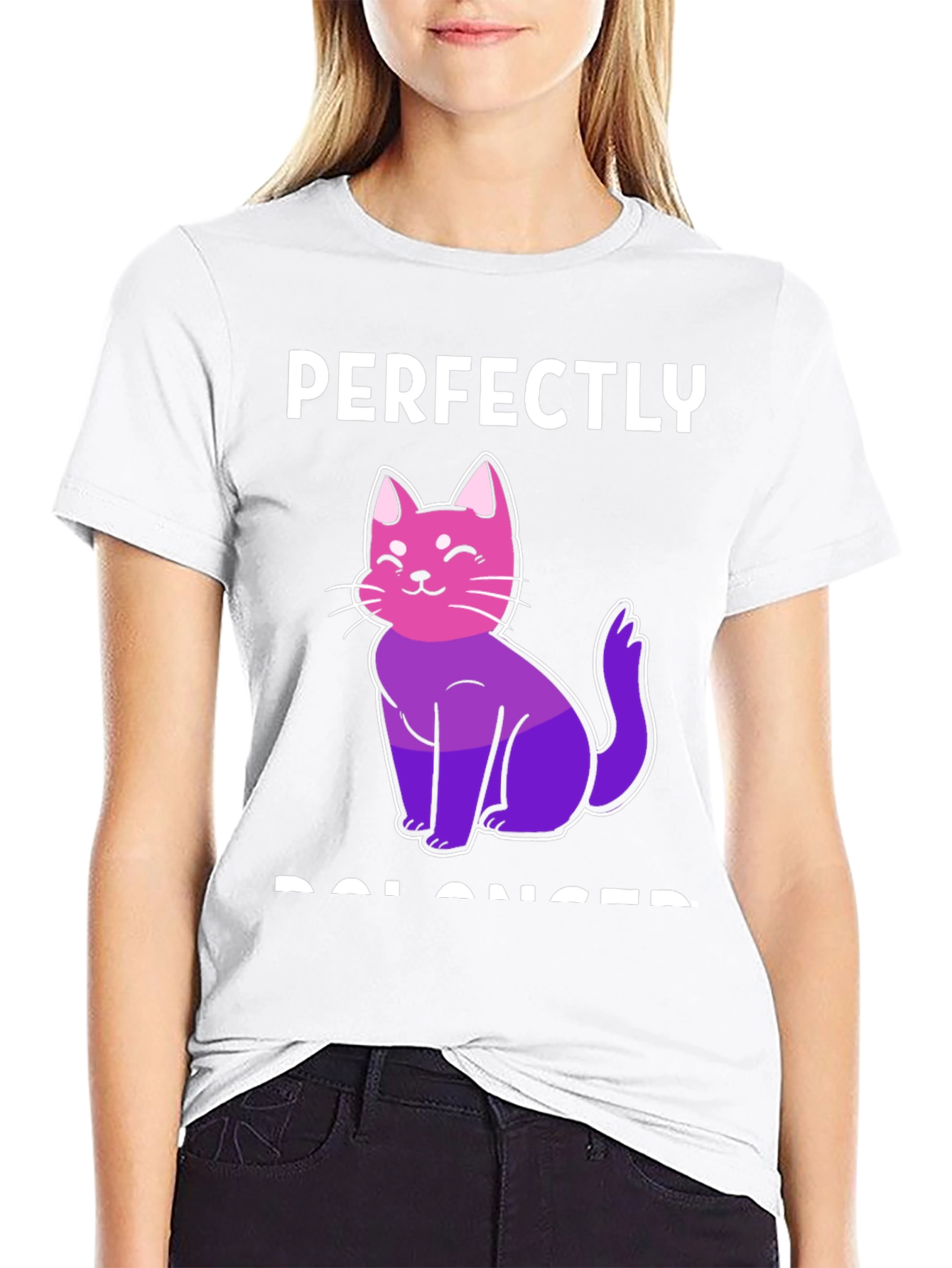 Perfectly Balanced Cat T-Shirt - Bi Pride