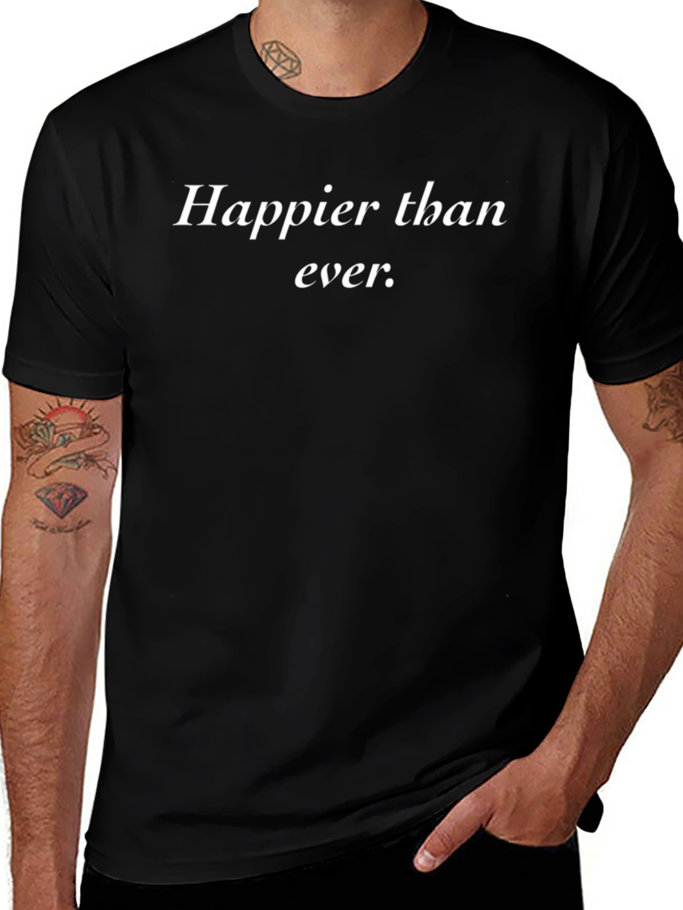 Happier Than Ever T-Shirt - Black Cotton Blend