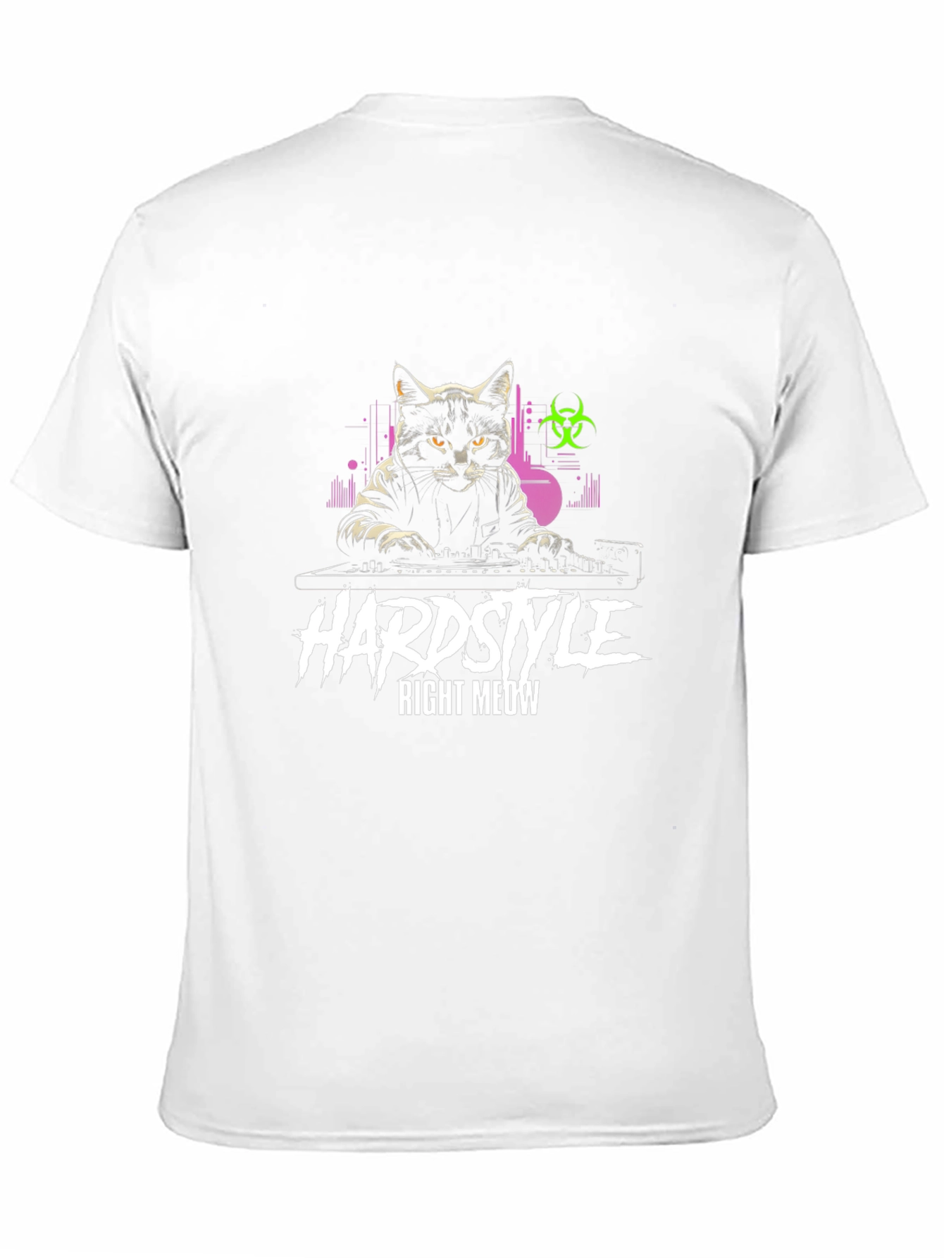 Hardstyle Right Meow DJ Cat Graphic T-Shirt