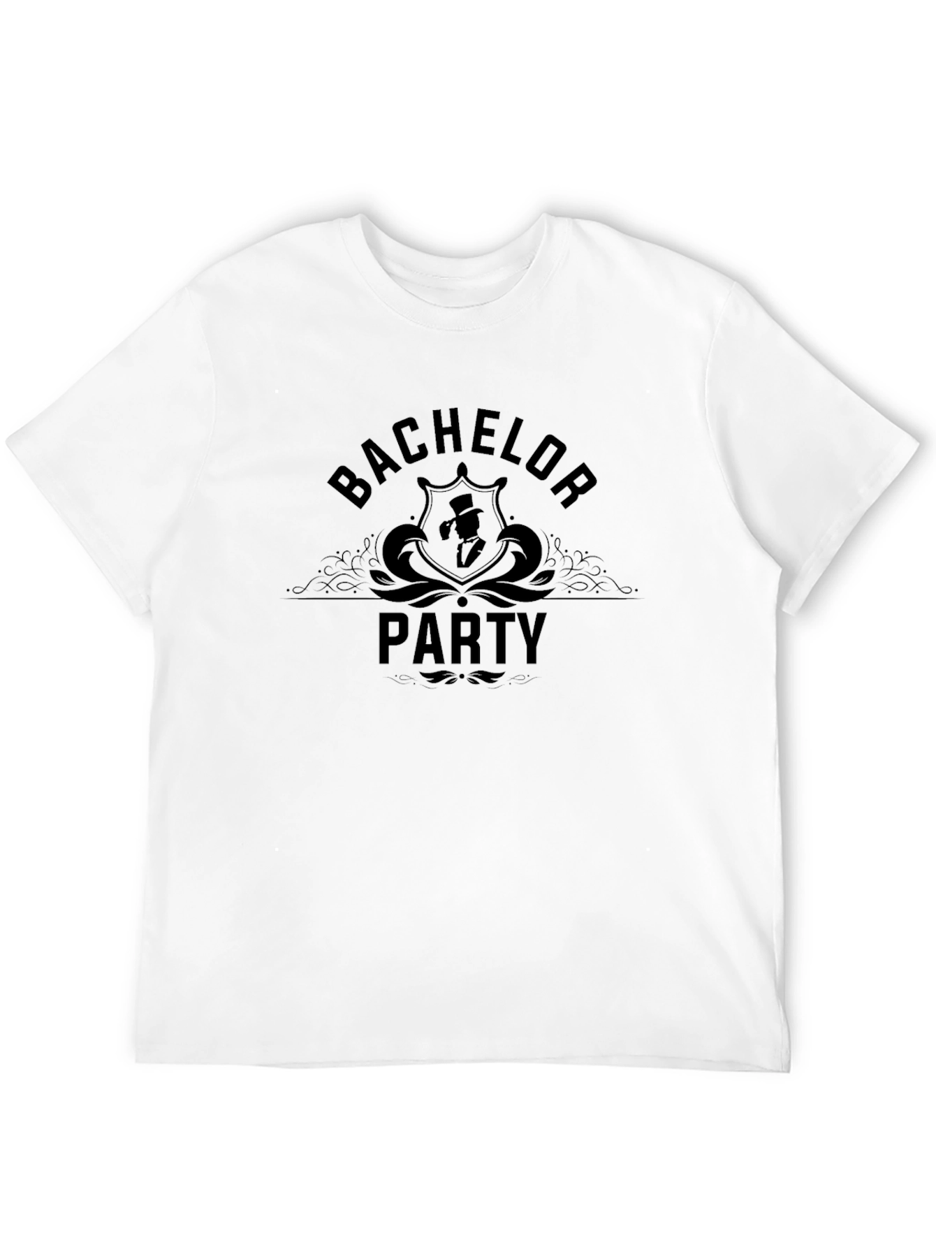 Bachelor Party Graphic T-Shirt - Black Crew Neck
