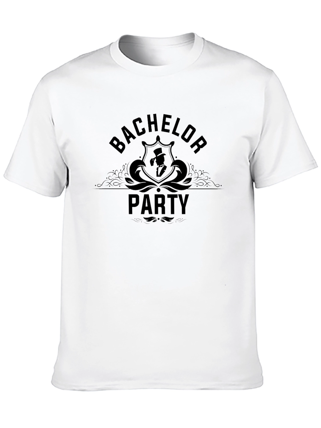 Bachelor Party Graphic T-Shirt - Black Crew Neck