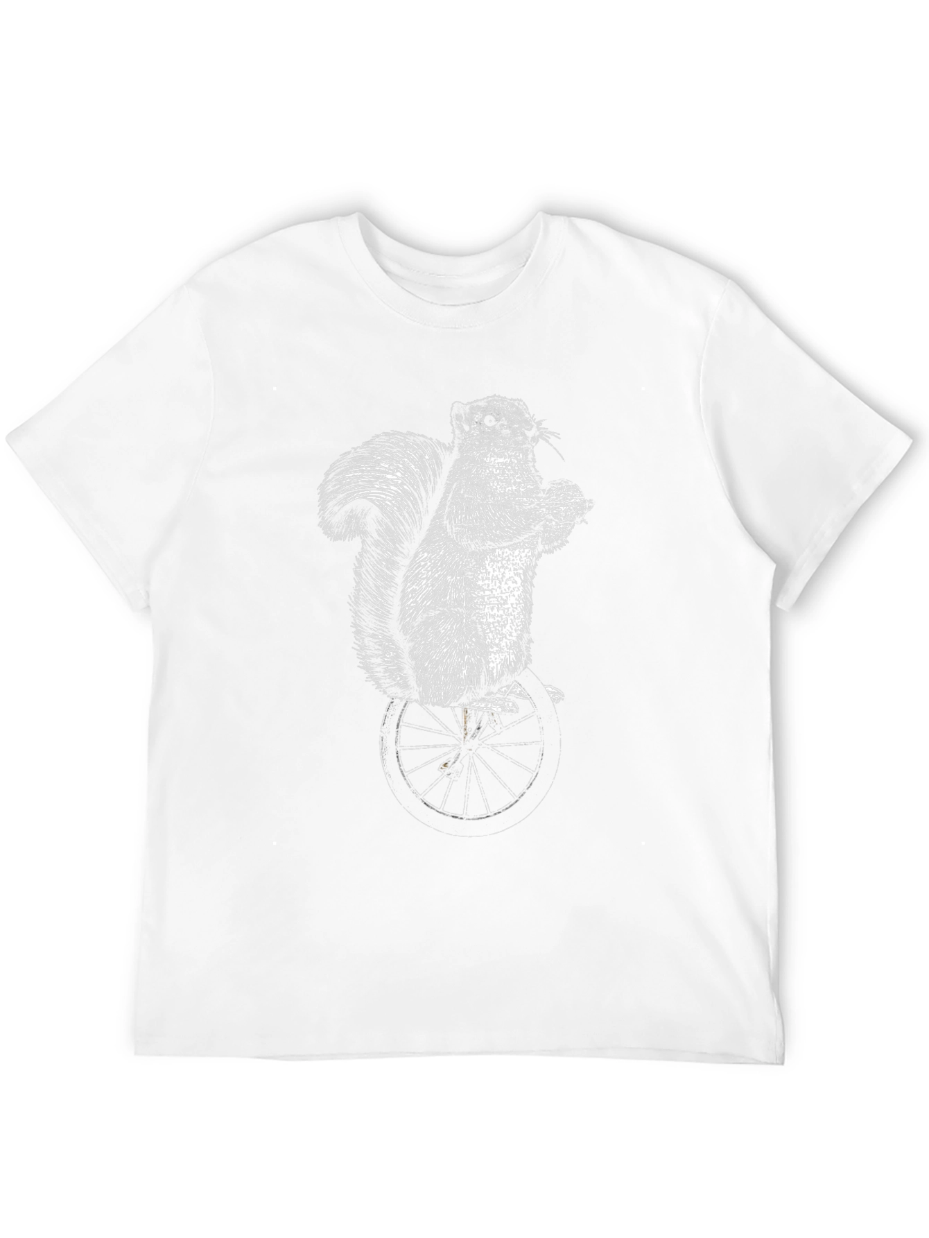 Squirrel Unicycle Graphic Tee - Unique Animal Art Shirt