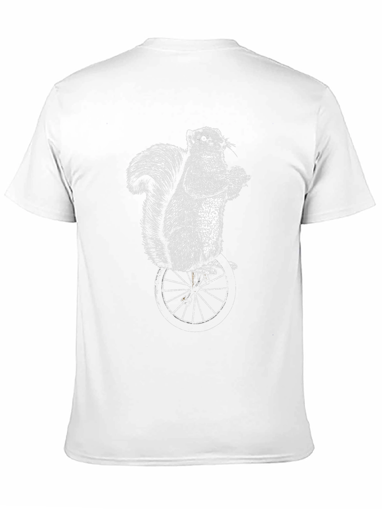 Squirrel Unicycle Graphic Tee - Unique Animal Art Shirt