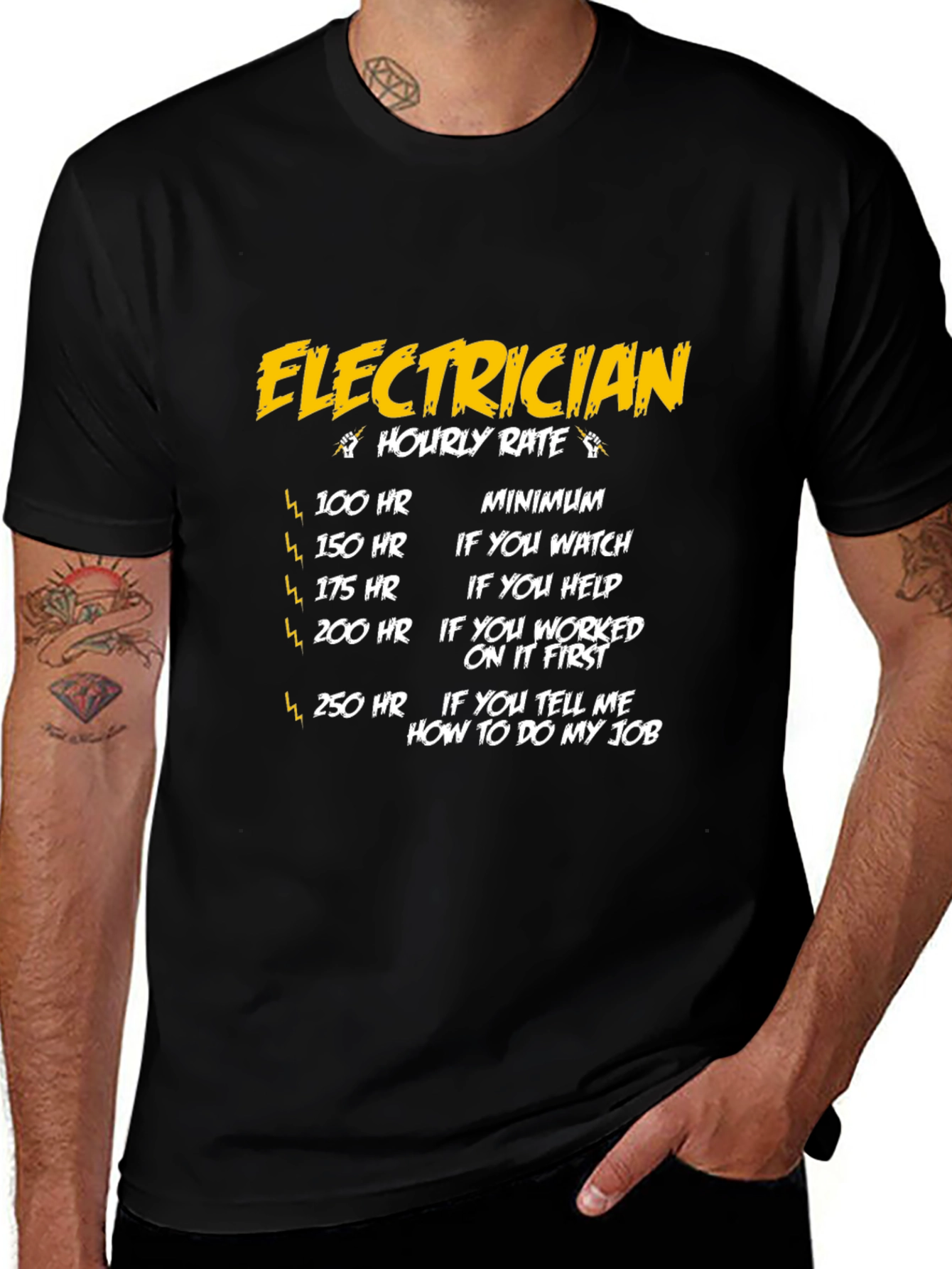 Electrician Hourly Rate T-Shirt - Funny Electrician Gift