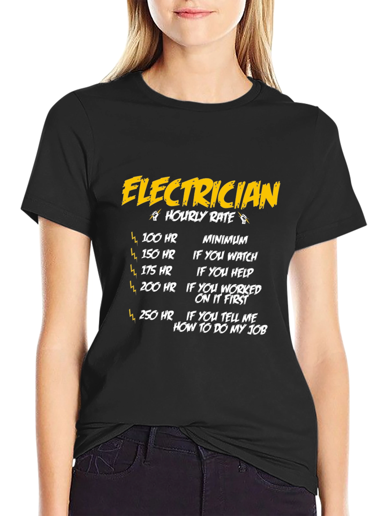 Electrician Hourly Rate T-Shirt - Funny Electrician Gift