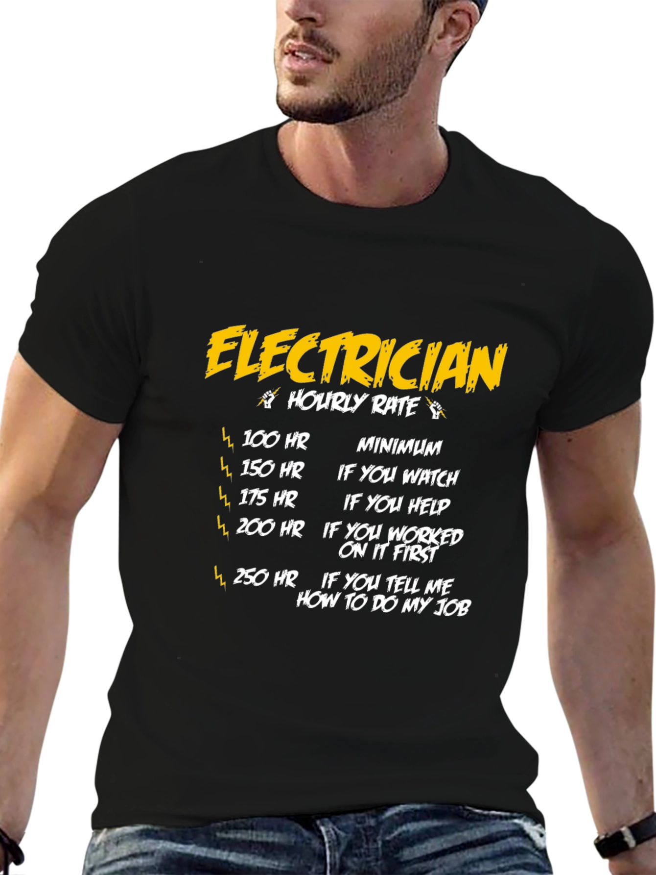 Electrician Hourly Rate T-Shirt - Funny Electrician Gift