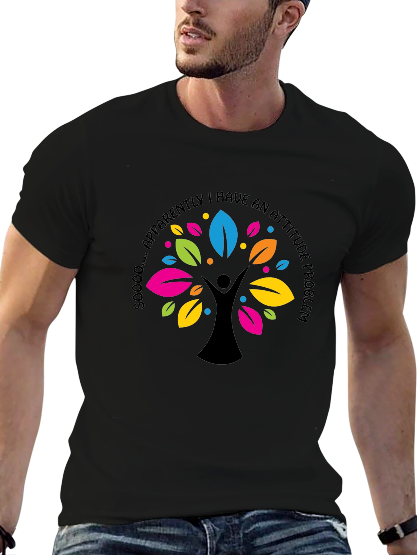 Attitude Problem Graphic Print Black T-Shirt