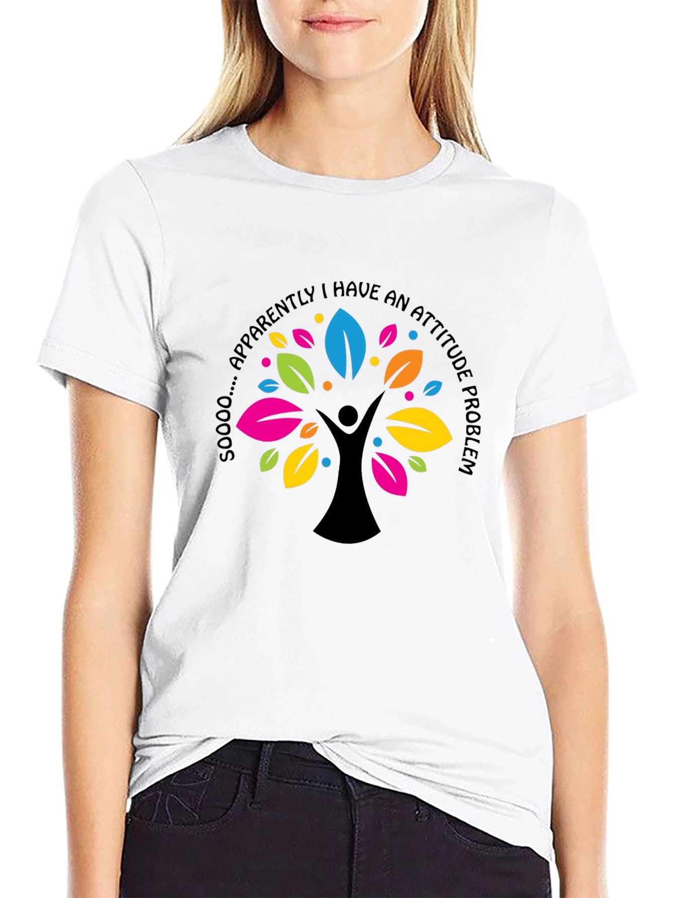Attitude Problem Graphic Print Black T-Shirt