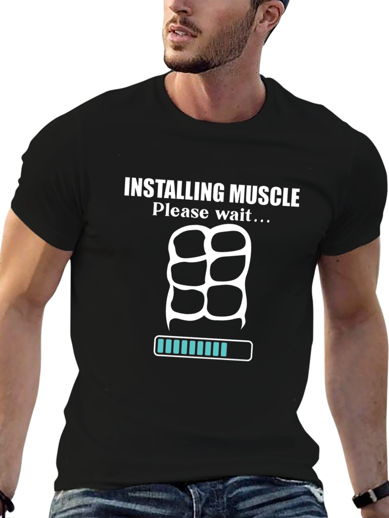 Installing Muscle T-Shirt - Funny Workout Tee