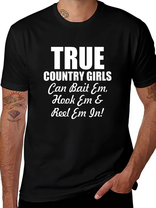 True Country Girls Fishing Graphic T-Shirt