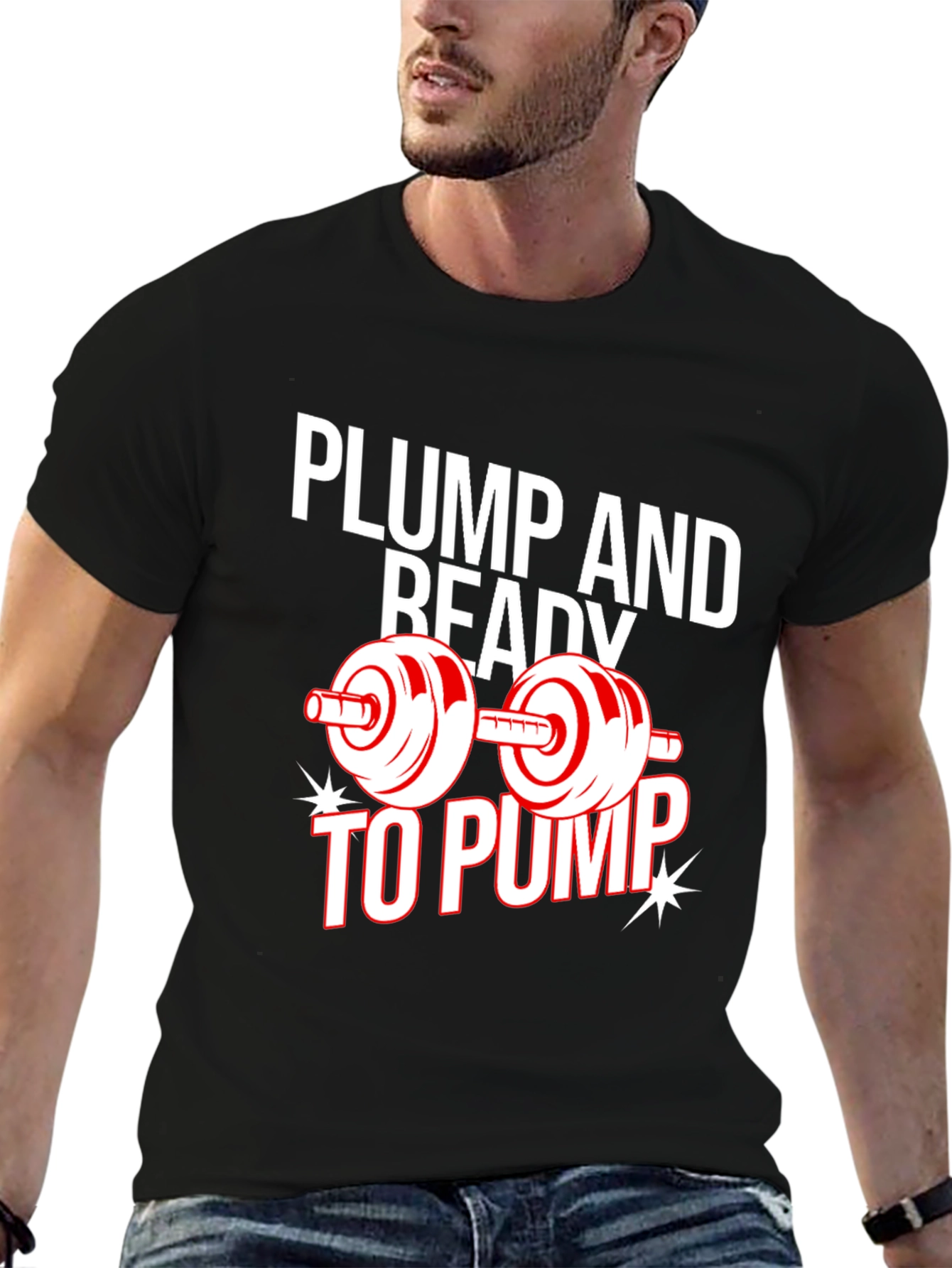 Plump and Ready to Pump Black Graphic Tee
