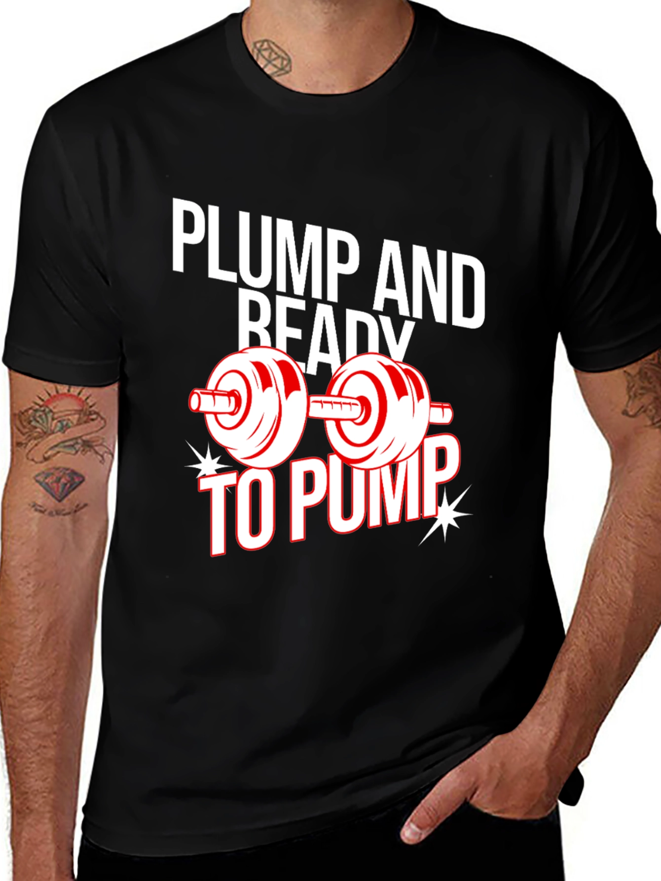 Plump and Ready to Pump Black Graphic Tee