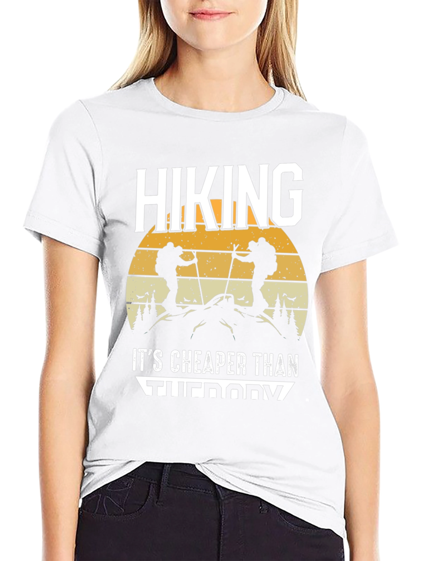 Hiking Cheaper Than Therapy Graphic T-Shirt